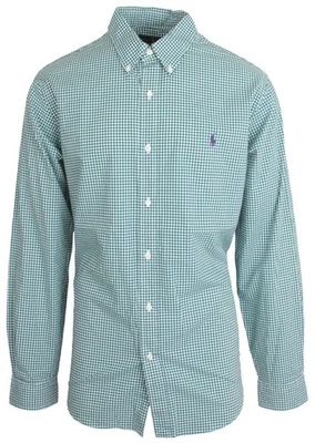RALPH LAUREN POLO Herren Langarm Hemd Button-Down Kariert Grün Größe XL - Bild 1 von 4