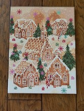Completed Christmas Gingerbread Houses Diamond Art Canvas 15.75 x 12