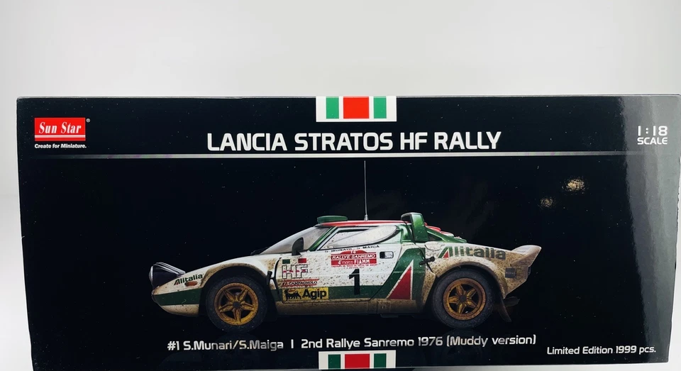 Sun Star 1/18 LANCIA STRATOS HF ралли 2-е ралли Сан-Ремо 1976 грязная версия редкая - Изображение 4 из 4
