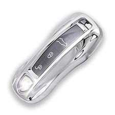 Smart Soft TPU Key Fob Cover Compatible with Porsche 911 Cayenne UN-Silver