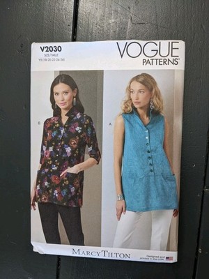 Vogue  V2030 Misses Tunics By Marcy Tilton Sewing Pattern Sizes 18-26 New Uncut 