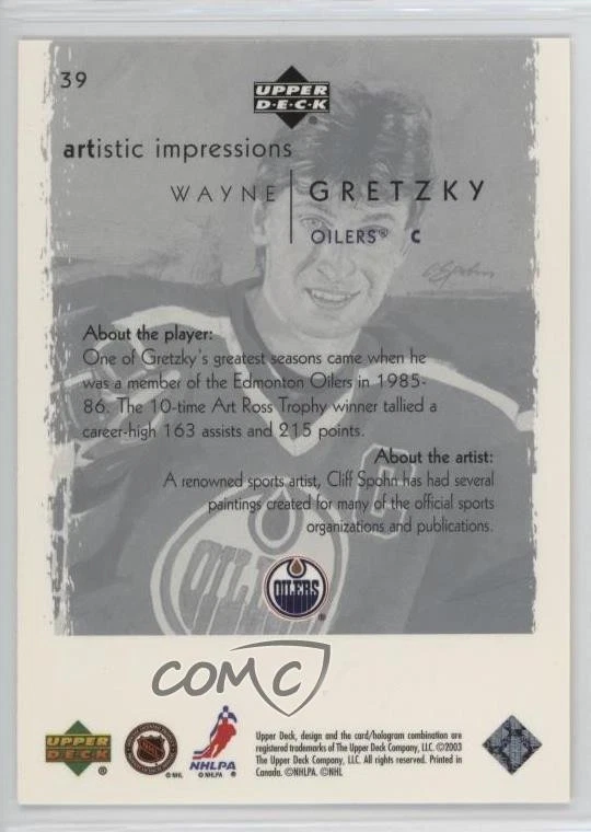 2002-03 Upper Deck Artistic Impressions Wayne Gretzky #39 HOF - Image 2 of 2