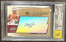 2004 UPPER DECK UD SP AUTHENTIC SIGNATURE GOLD LEBRON JAMES AUTO /10 BGS 7