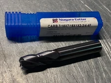 Niagara Cutter solid carbide 4-flute 7/16x7/16x1x2-3/4" end mill EDP 85530