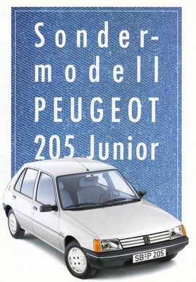 PEUGEOT 205 JUNIOR JEANS Sondermodell Prospekt Brochure 1988 30