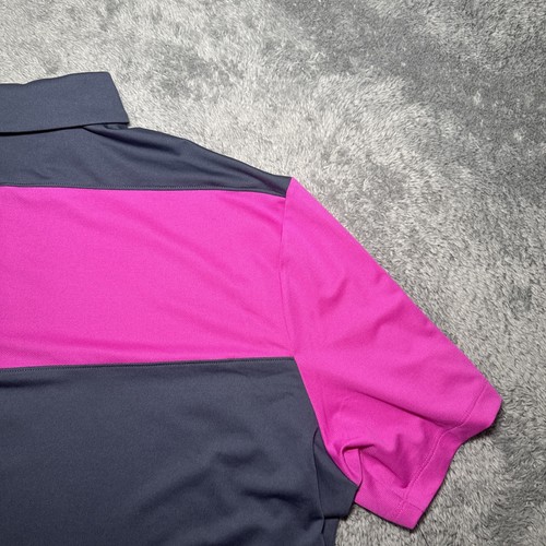 NWT Nike Golf Men’s Dri Fit Short Sleeve Golf Shirt Pink/Grey SZ L Hendricks Gin - Picture 19 of 19