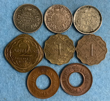 India  1918 1/4 Rupee C 0.917 fine Ag, 2Annas B, 1Anna B, 1/4 Anna C, 1/12Anna C