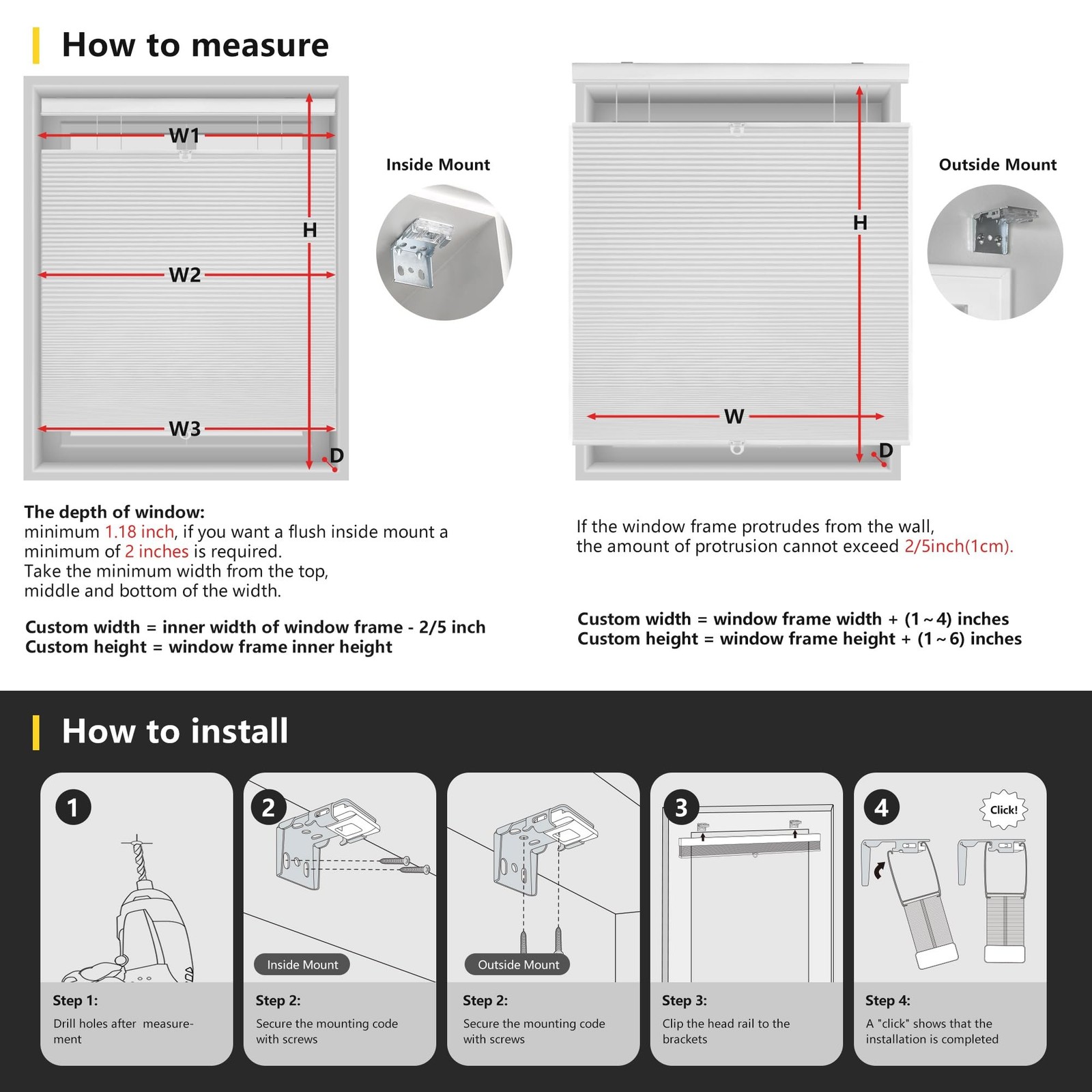 Top Down Bottom Up (TDBU) Cellular Shades Cordless Honeycomb Blinds for Indoo...