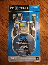 HDMI High Speed HD 3D Cables 8' & 6’ w/ 90 Degree Adaptor 10.2 Gbps CE E TECH