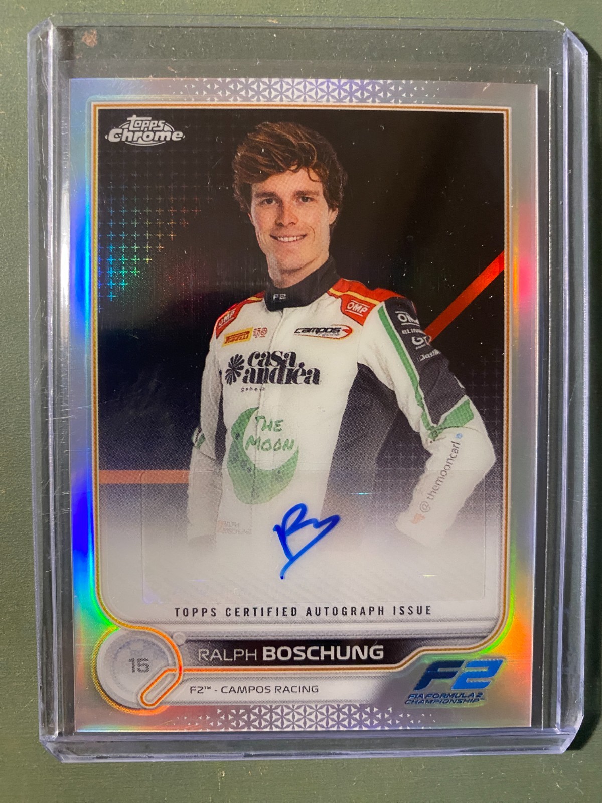 2022 Topps Chrome F1 Ralph Boschung Autograph Refractor F2 Campos Racing CAC-RB