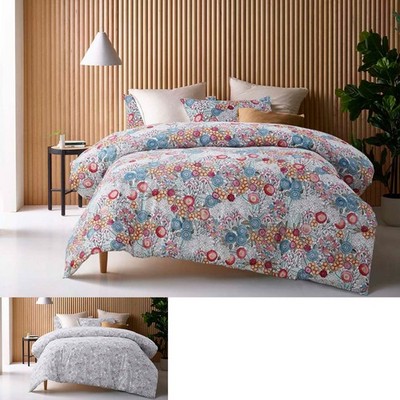 Amara Washed Cotton Printed Reversible Quilt Cover Set by Accessorize