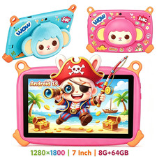 Kids Tablet 7'' Android 13 for Kids 8GB 64GB Parental Control Educational Games