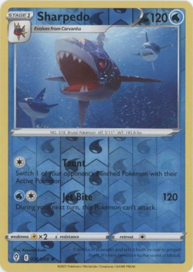 Sharpedo - 036/203 - Rare - Reverse Holo - Lightly Played