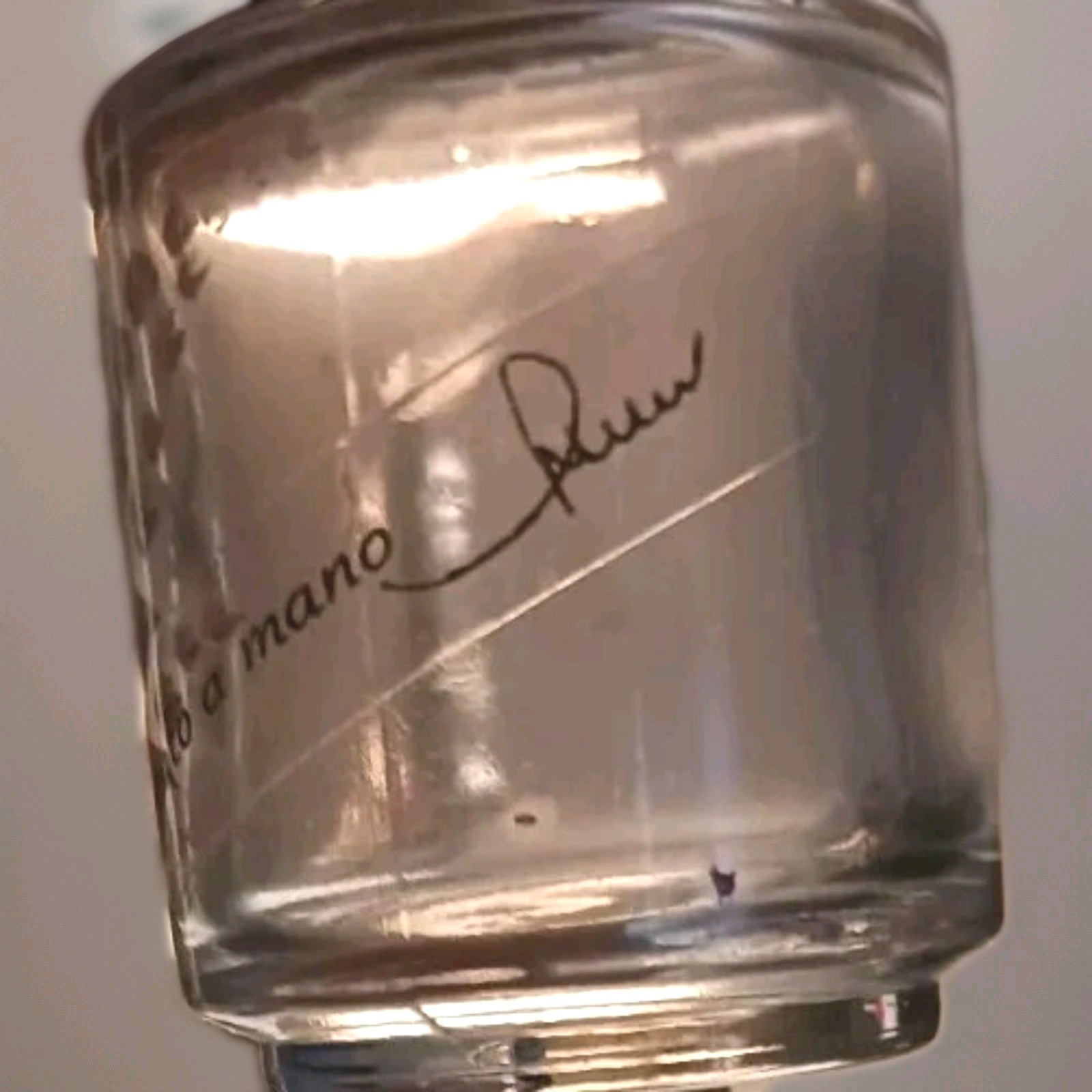 Vintage Decorato a mano Glass Salt and Pepper Shakers in Metal Caddy MCM Italy