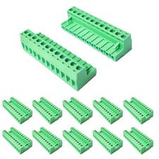 10 Sets 12Pin 5.08mm Pitch PCB Screw Terminal Block, 300V 15A, Phoenix Type