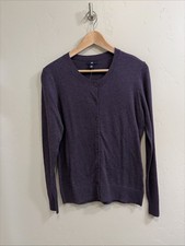 Gap NWT Women's Size Medium Plum Button Front Cotton Blend Cardigan Sweater