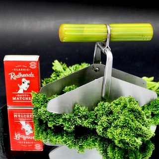 Art Deco Green Marble Catalin Bakelite Handle Kitchen Chopper Cutter Dual Blade