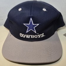 Gorra gorra vintage de los años 90 con logotipo 7 Dallas Cowboys azul marino y gris NFL Snapback nueva sin etiquetas