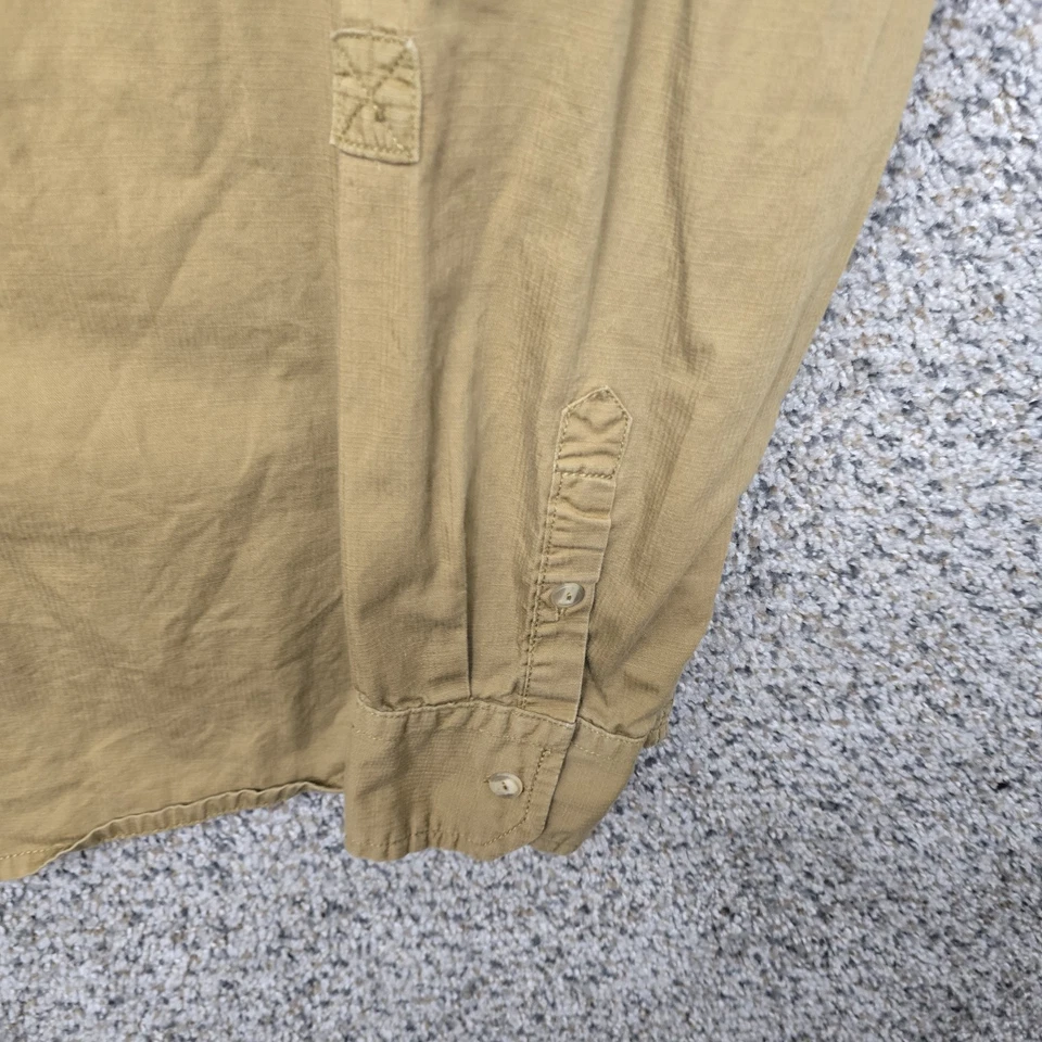 Camisa Sean John Para Hombres XXL 2XL Abotonada Marrón Dorado Bolsillos Y2K Informal Foto 3 de 4