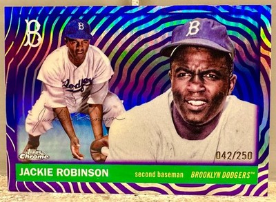 JERSEY # MATCH! 2025 Topps Chrome Platinum Jackie Robinson 42/250! PURPLE!