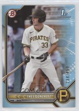 2022 Bowman Draft Sky Blue 288/499 Tres Gonzalez #BD-157 11pj