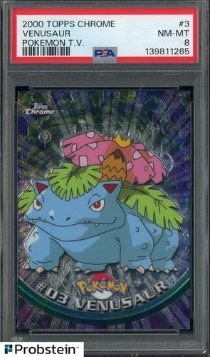 2000 Topps Chrome Pokemon T.V. #3 Venusaur PSA 8 NM-MT