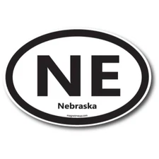 NE Nebraska US State Oval Magnet Decal, 4x6 Inches, Automotive Magnet for Car