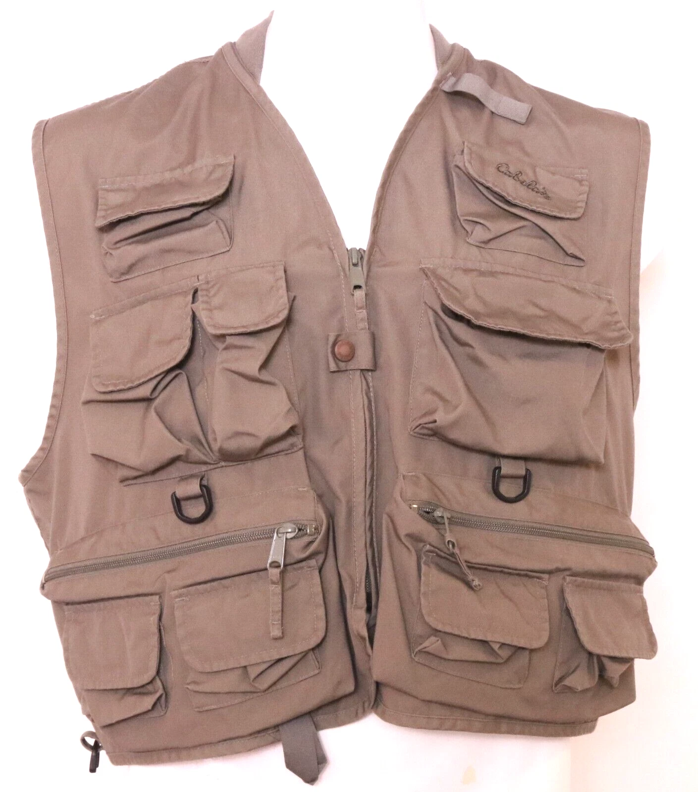 Cabela's Outdoor Gear Fishing Vest 940239 Green Cargo Men's L Reg. jacket