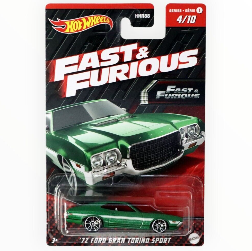 72 Ford Gran Torino Sport Green Hot Wheels Fast & Furious 2023