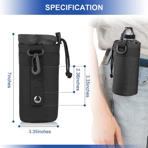 Bolsas tácticas para botellas de agua Molle al aire libre para bolsa de hervidor de agua con soporte de cinturón militar - Imagen 6 de 27