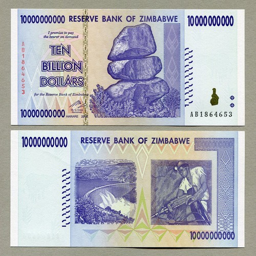 Zimbabwe 10 Billion Dollars x 25 pcs 2008 P85 consecutive UNC currency bills - Picture 2 of 2