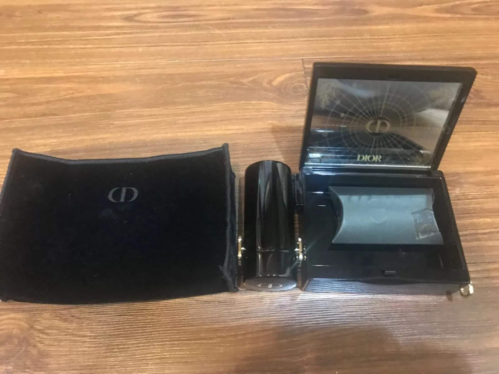 Pochette étui rouge à lèvres noir vide Christian Dior Minaudière