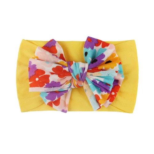 Newborn Infant Baby Girls Print Bow Headband Stretch Hairband Headwear Wrap UK - Picture 12 of 20