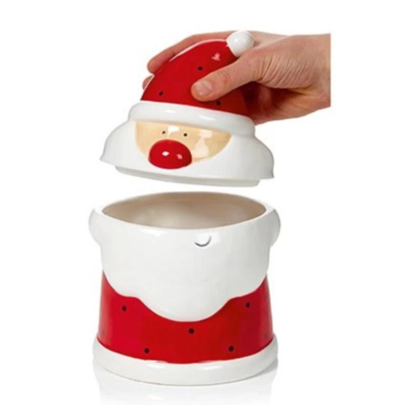 Christmas Tableware Red Jingle Santa Father Christmas Shaped Cookie Jar - Image 2 of 2