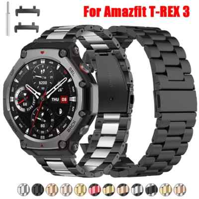Adjustable Strap For Amazfit T-rex 3 / T rex3 Stainless Steel Band Bracelet