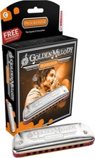 HOHNER GOLDEN MELODY Key: B 10 Hall Harmonica Dark Red from Japan New