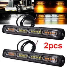 2x 48 LED Amber Recovery Strobe Flashing Grille Lightbar Lamp Truck Beacon Light