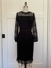Tory Burch Tiana Black Lace-Top Dress XS NWT