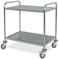 Servierwagen / Tischwagen, Edelstahl, 2 Etagen, Lxbxh 860X540X940 Mm, Trg 100 Kg