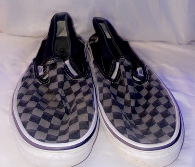 gray black checkered vans