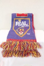 Real Salt Lake Adidas Fringed Knit Winter Scarf 53  x7.5  Reversable Soccer