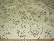 2 2/8 YDS MODERN FLOWERS EMBROIDERED UPHOLSTERY DRAPERY FABRIC FOR LESS