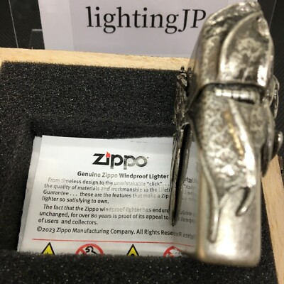 Zippo Angel Devil Wing Metal 5 Sided Etching Antique Silver