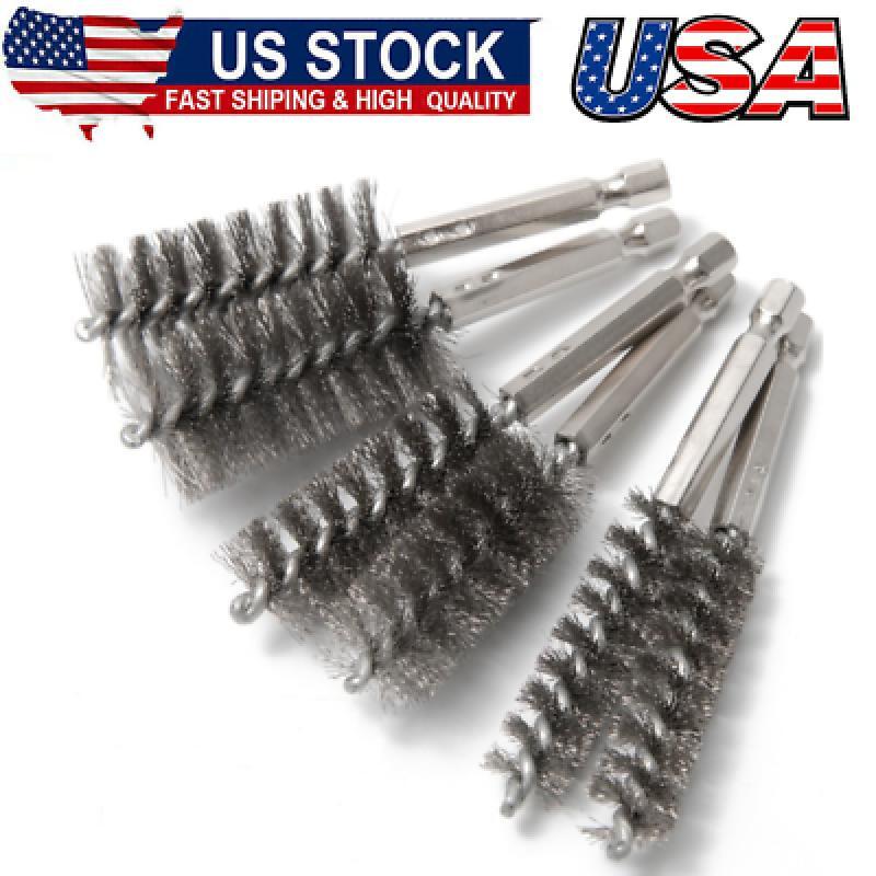 6pcs Copper Tube Pipe Cleaner,1/2”3/4” 1”Pipe Cleaning Brush Set,Stainless Steel