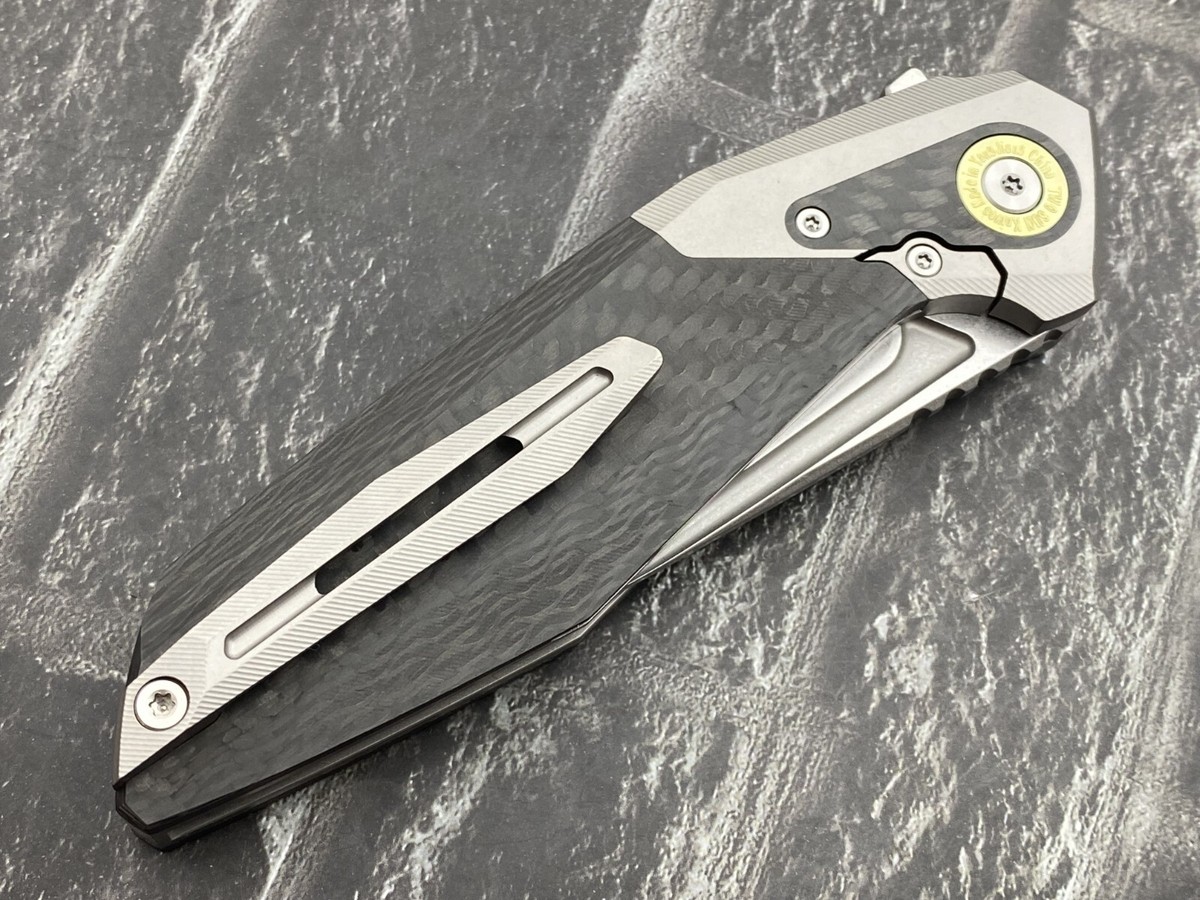 TwoSun TS592-14C28N Folding Knife 14C28N Blade Titanium-CF