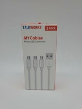 Talkworks 3pack 6ft Cables Micro Usb Connector...68