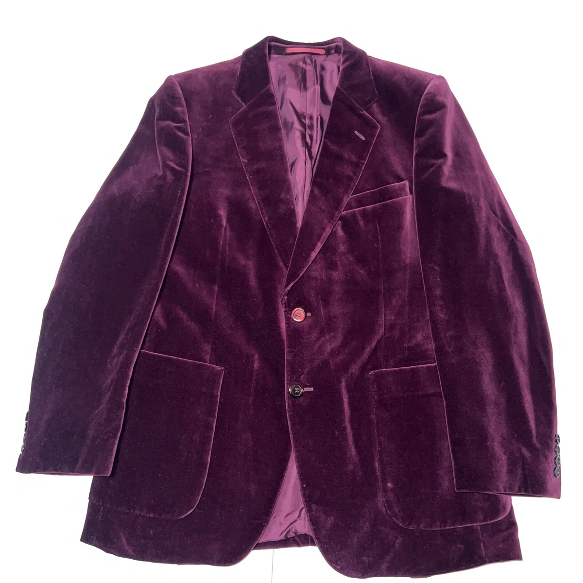 Vintage St Michael Mens Blazer 39-40 Burgundy Purple Velvet Jacket 70s 80s  Retro | eBay