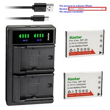 Kastar Battery LTD2 Charger for Casio NP-20 NP20 Casio Exilim EX-M1 EX-M2 EX-Z77
