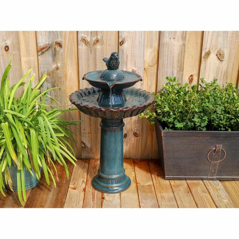 Kenroy HOME Vogal Bird Bath en color azul verdoso verde azulado MODELO # 51083TL Foto 3 de 3