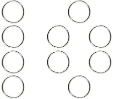 1.5" - 1 1/2" Heavy Duty Split Key Ring, Nickel Plated - USA (10 PACK)